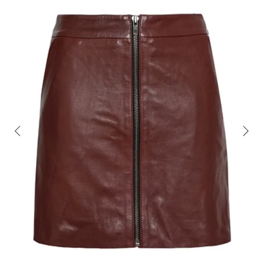 Muuaba Impala brown leather mini skirt